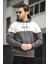 Perez Nakışlı Üç Iplik Pamuklu Parçalı Kapüşonlu Erkek Sweatshirt 3