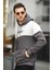 Perez Nakışlı Üç Iplik Pamuklu Parçalı Kapüşonlu Erkek Sweatshirt 4
