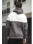 Perez Nakışlı Üç Iplik Pamuklu Parçalı Kapüşonlu Erkek Sweatshirt 5