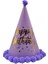 Ponponlu Happy Birthday Şapka - Parlak Lila, 23 cm 1