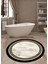 Lovely - Krem Kaymaz Anti-Slip Dökülmez Taban Yuvarlak Banyo Halısı 100 x 100 cm + 60 x 60 cm + 40 x 60 cm cm 3'lü 2