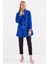 0704 Düğme Detaylı Blazer Ceket - Saks 4
