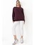 Kadın Bisiklet Yaka Basic Regular Sweatshirt Bordo 1
