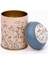 Flora Pink Desenli Yuvarlak Metal Saklama Kabı, 9 x 11 Cm, 0,6 Lt 3