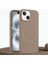 Apple iPhone 14 Uyumlu Kılıf Zebana Liquid Soft Silikon Kılıf (Kablosuz Şarj Destekli) Desert Titanyum 1