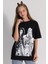 Kız Çocuk Baskılı T-Shirt Siyah 1