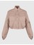 Ambra Vizon Crop Bomber Kadın Ceket 3