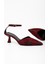 Kadın Oira Bordo Saten Stiletto 1
