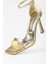 Kadın Vinetta Altın Kırışık Parlak Topuklu Ayakkabı 5