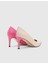 Yuliya Hakiki Deri Kadın Pembe Krem Topuklu Ayakkabı 8