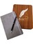 Hediyelik Metal Kalem ve Çizgili Deri Defter 1