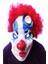 Kırmızı Renk Afro Bonus Peruklu Palyaço Lateks Et Maske 1