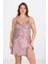 Aria's Closet Büyük Beden 2li Vizon Sabahlık Takımı Bigsize 6205 2