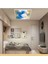 Salon Avize Modeli - 60WATT Aydınlatma -60 cm x 60 cm -Led Işık Avize- Baskılı Tasarım-Tavana Yapışık 3