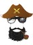 Kahve Renk Şapkalı Siyah Sakallı Pipolu Jack Sparrow Denizci Korsan Gözlüğü 24 x 25 cm 1