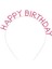 Pembe Renk Kristal Taşlı Gold Renk Kaplama Happy Birthday 16 x 17 cm 1