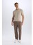 %100 Pamuk Yazlık Jogger Pantolon Regular Fit Normal Kesim Keten Görünümlü Düz Paça Cepli B4138AX25SP 2