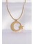 316L Çelik Zincir Gold Renk Ay Yıldız Unisex Kolye - TJ-BKO8699 1