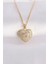 316L Çelik Zincir Altın Renk Zirkon Taşlı Kalp Kolye - TJ-BKO8624 1