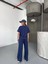 Osy Modal Yumuşak Dokulu Kumaş Kısa Kollu Bluz Rahat Pantalon Ikili Takım- Lacivert 2