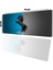 Şahlanan Ahal Teke Mavi Gri Gamer Oyuncu Dikişsiz Sıvı Geçirmez Klavye Mouse Pad 32X70CM 2