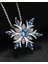 Aquamarin Taşlı Özel Tasarım Kar Tanesi Kadın Gümüş Kolye 2