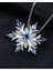 Aquamarin Taşlı Özel Tasarım Kar Tanesi Kadın Gümüş Kolye 4