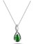 Gümüş Su Damlası Pırlanta Model Zümrüt Zirkon Taşlı Gümüş Kolye 1