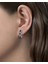 Safir Taşlı Diamond Stylish Night Halka Kadın Gümüş Küpe 17 mm 2