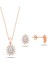 Rose Gold Zirkon Taşlı Bayan Kolye Küpe Seti 1