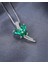 Zümrüt Taşlı Işıltılı Diamond Fiyonk Kelebek Kadın Gümüş Kolye 2