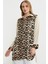 Leopar Detaylı Tunik Gömlek - Taş 2