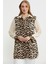Leopar Detaylı Tunik Gömlek - Taş 3