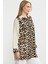 Leopar Detaylı Tunik Gömlek - Taş 5