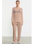 Leopar Çizgili Jogger Pijama Takım - Somon 2