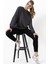 Kadın Bisiklet Yaka Basic Regular Sweatshirt Antrasit 2