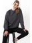 Kadın Bisiklet Yaka Basic Regular Sweatshirt Antrasit 3