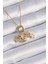 316L Çelik Gold Renk Zirkon Taş Detay Çocuk Figür Charm Model Kadın Kolye - TJ-BKO9324 1