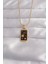 316L Çelik Gold Renk Siyah Mineli Yıldız Figür Tarot Kolye - TJ-BKO9028 1