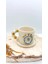 Luxury Nazar Evil Eye Tasarımlı 24K Altın Dekorlu El Yapımı Seramik Fincan 120ML 1 Adet 2