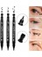 Luxury 3 Adet Çift Taraflı Yıldız, Kalp ve Çiçek Damgalı Siyah Renk Keçeli Kalem Eyeliner Seti 1 Adet 1