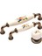 Luxury 160 M - (16 Cm) Gerçek Porselen Kulp-Bakır Metal Uç-Yaban Gülü Desen 1 Adet 1