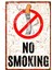 Kızgın Bakışlı Karikatürlü No Smoking Alüminyum Levha - Pas Görünümlü Sigara Içmek Yasaktır Metal Tabela 1