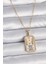 316L Çelik Gold Renk Zincir Ikizler Burcu Zirkon Taşlı Kadın Kolye - TJ-BKO9468 1