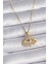 316L Çelik Gold Renk Zirkon Taşlı Göz Model Kadın Kolye - TJ-BKO9435 1