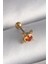 316L Çelik Gold Renk Turuncu Zirkon Taşlı Tragus Piercing - TJ-PR1270 1