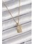 316L Çelik Gold Renk Zincir Zirkon Taşlı Asma Kilit Anahtar Model Kadın Kolye - TJ-BKO9585 1