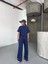 Osy Modal Yumuşak Dokulu Kumaş Kısa Kollu Bluz Rahat Pantalon Ikili Takım- Lacivert 2