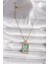 316L Gold Renk Pembe Zirkon Taşlı Taç Kalp Portre Model Kadın Kolye - TJ-BKO9670 2