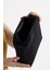 Kadın Siyah Leopar Desenli Deri Clutch El Çantası 4